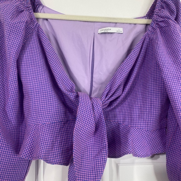 TANSSHOP Purple and Pink Gingham Crop Top - Picture 3 of 5